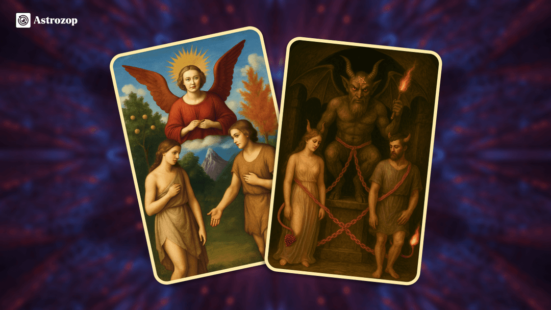The Lovers and Death tarot card combination symbolizing transformative relationships